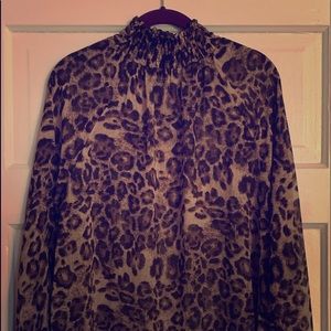 Leopard Print Simonton Says Blouse-Size Medium